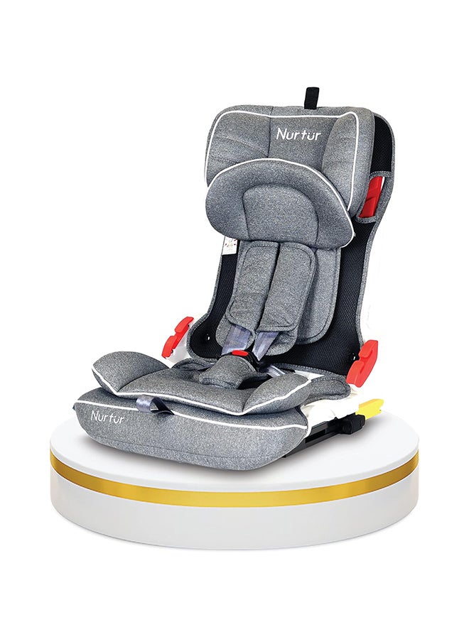 Nurtur Maverick Baby/Kids Compact Foldable Car Seat - ISOFIX - 10-level Adjustable Headrest - 9 months to 12 years (Group 1/2/3), Upto 36kg, Grey Multi - Image 1