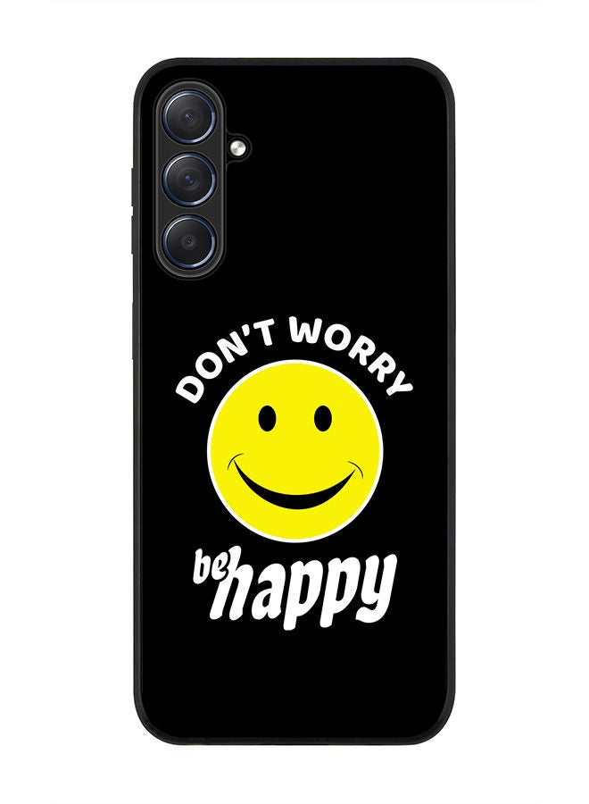 Stylizedd Rugged Black edge case for Samsung Galaxy M54 5G, Slim fit Soft Case Flexible Rubber Edges Anti Drop TPU Gel Thin Cover -  Don't worry be happy - Image 1