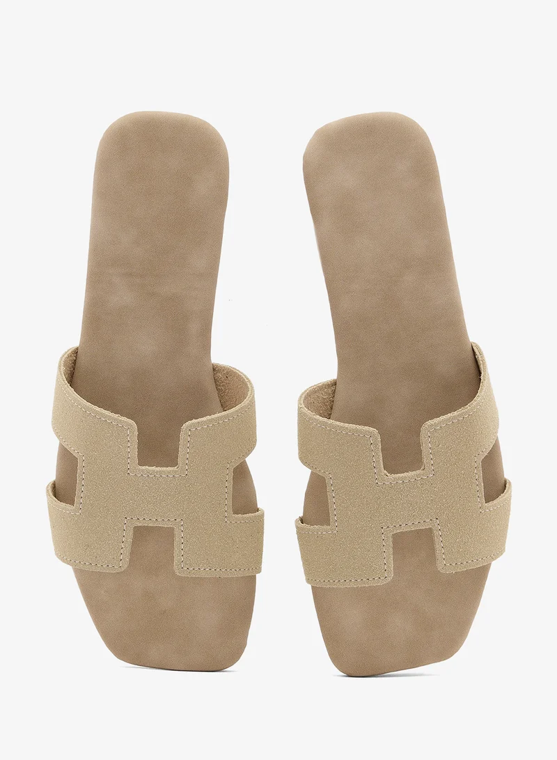 Ella  Suede H Flat Sandals for Women | Best Price UAE