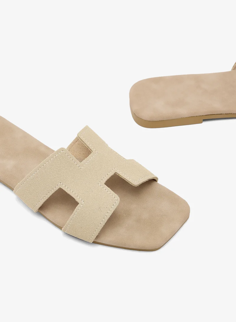 Ella  Suede H Flat Sandals for Women | Best Price UAE
