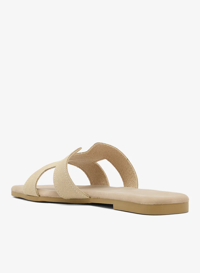 Ella  Suede H Flat Sandals for Women | Best Price UAE