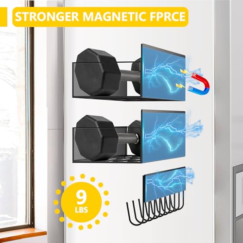 SMRCAD Magnetic Spice Rack for Refrigerator Seasoning Organizer for Spice Fridge Shelf storage Magnetic Shelf with Hook for Oven (BLACK, 5pack) - Image 3