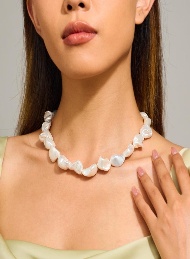 ليلي آند وايت قلادة تشوكر من الصدف السميك من ليلي آند وايت - إكسسوارات حورية البحر الصيفية الأنيقة، هدية مثالية لإطلالة حورية البحر النسائية - Image 3