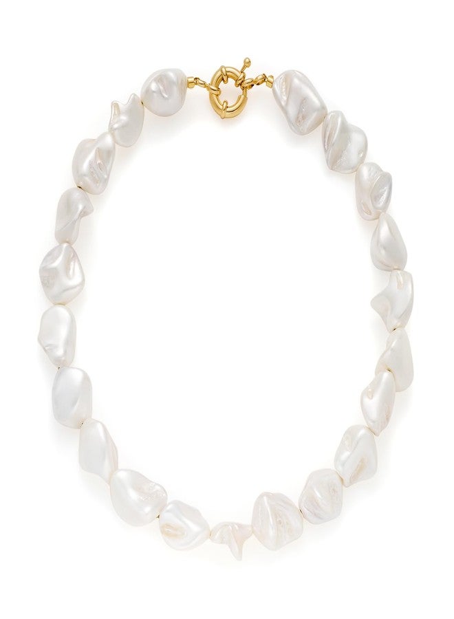 ليلي آند وايت قلادة تشوكر من الصدف السميك من ليلي آند وايت - إكسسوارات حورية البحر الصيفية الأنيقة، هدية مثالية لإطلالة حورية البحر النسائية - Image 1