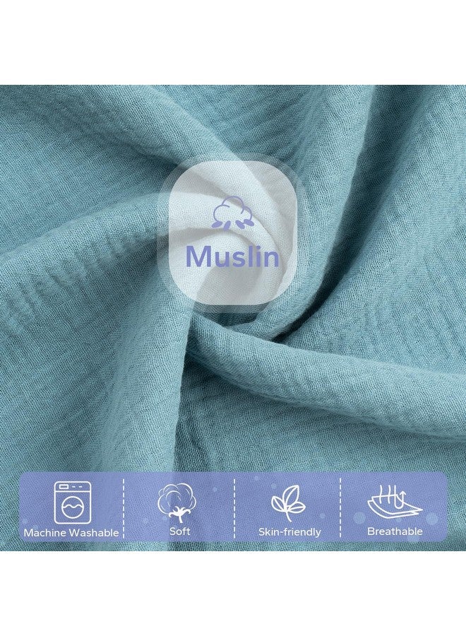 FUNUPUP Muslin Baby Lounger Cover Compatible with Snuggle Me Lounger, Infant Lounger Pillow Cover for Newborn, Removable Newborn Lounger Cover for Boys and Girls, Blue - Image 1