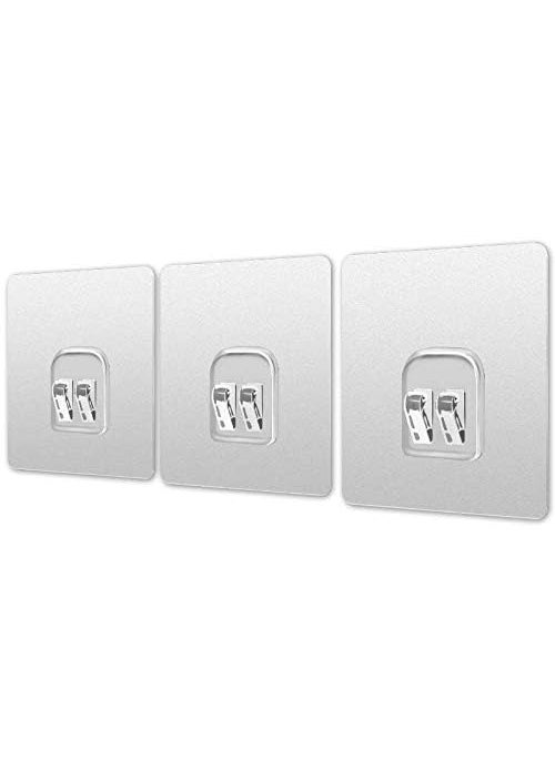 AKSHAR MART AKSHAR MART Plastic huk Magic Adhesive Sticker for Bathroom Self Corner Shelves Wall Hook MultiSurface Hooks for Hanging Bathroom Self Corner Shelves Pack of 6  - Image 2