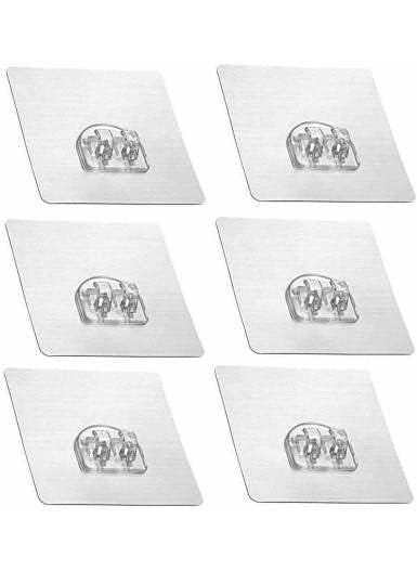 AKSHAR MART AKSHAR MART Plastic huk Magic Adhesive Sticker for Bathroom Self Corner Shelves Wall Hook MultiSurface Hooks for Hanging Bathroom Self Corner Shelves Pack of 6  - Image 1