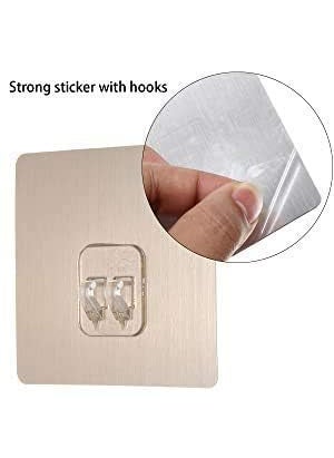 AKSHAR MART AKSHAR MART Plastic huk Magic Adhesive Sticker for Bathroom Self Corner Shelves Wall Hook MultiSurface Hooks for Hanging Bathroom Self Corner Shelves Pack of 6  - Image 4