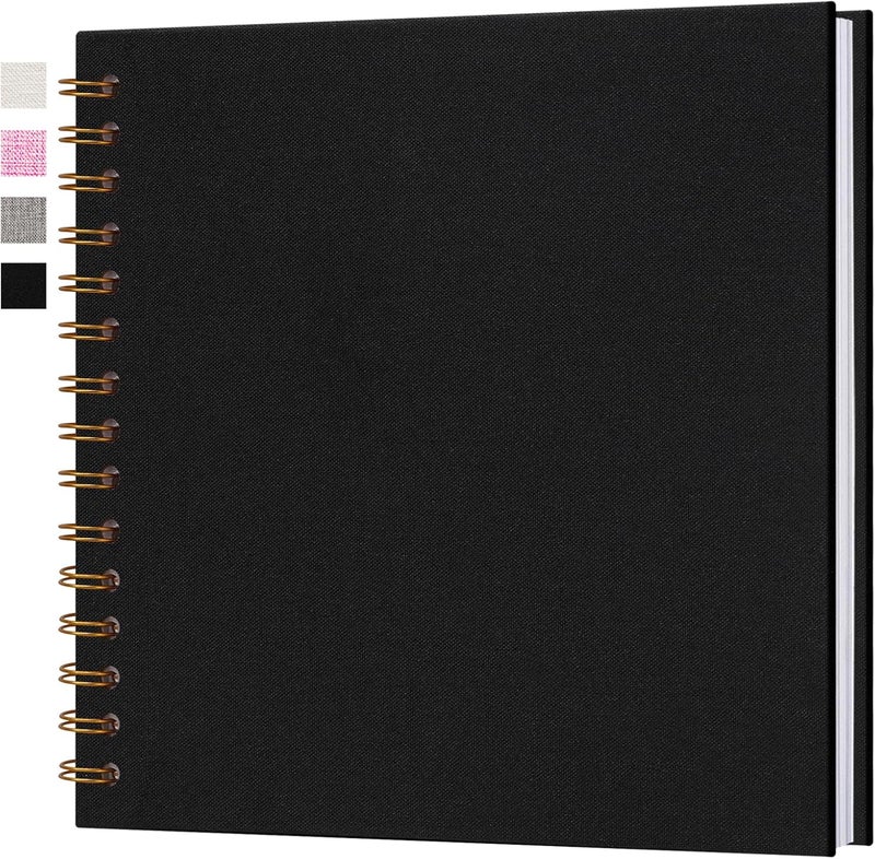 Hiwhy DIY Photo Album 18 x 18 cm Scrapbook Photo Book White Pages 20 Sheets Black - Image 1