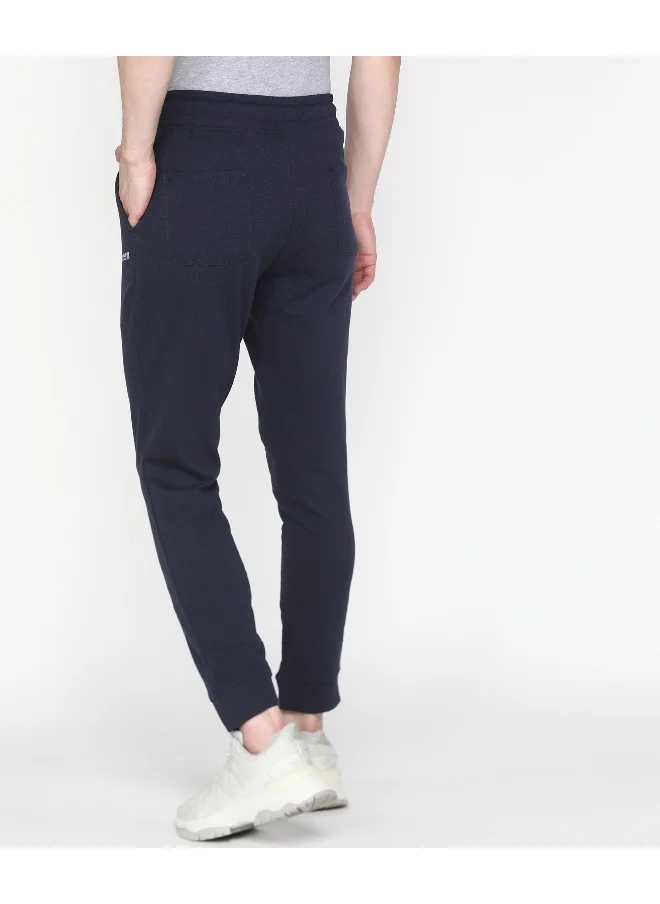 The Indian Garage Co Navy Men Slim Fit Casual Solid Regular Knitted Jogger