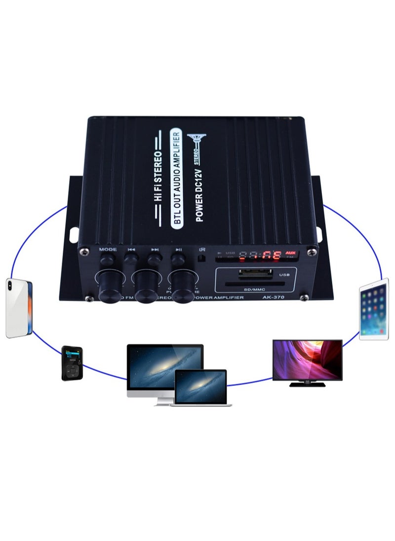 Generic مضخم صوتي صغير محمول لمكبر الصوت Amplifier للسيارة والمنزل  - Image 3