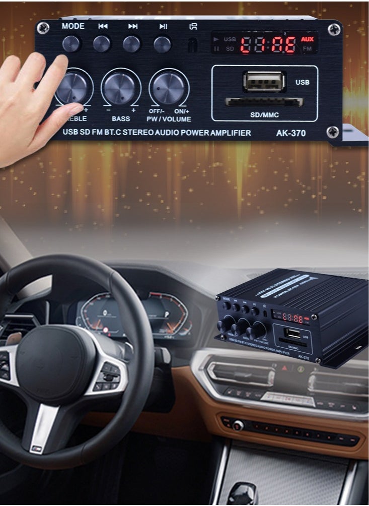 Generic - مضخم صوتي صغير محمول لمكبر الصوت Amplifier للسيارة والمنزل - Image 1