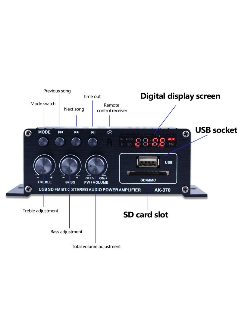 Generic - مضخم صوتي صغير محمول لمكبر الصوت Amplifier للسيارة والمنزل - Image 1