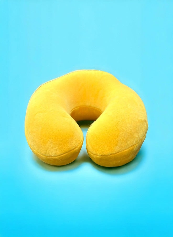 Stuff Tree Cozy Neck Support Foam Pillow Perfect Comfort for Young Sleepers & Suitable for Traveling Easily Carried in a Bag or Backpack Available in Yellow Color - Image 1