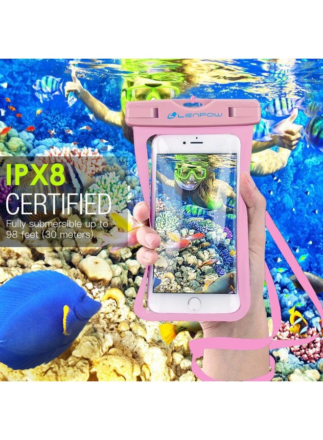 GLBSUNION LENPOW Universal Waterproof Case, IPX8 water proof phone Pouch Underwater Cellphone Dry Bag With Neck Strap for iPhone X 8 7 6 6s Plus 5s Samsung Galaxy S9 S8 Edge Note Google Pixel LG HTC Sony MOTO - Image 3