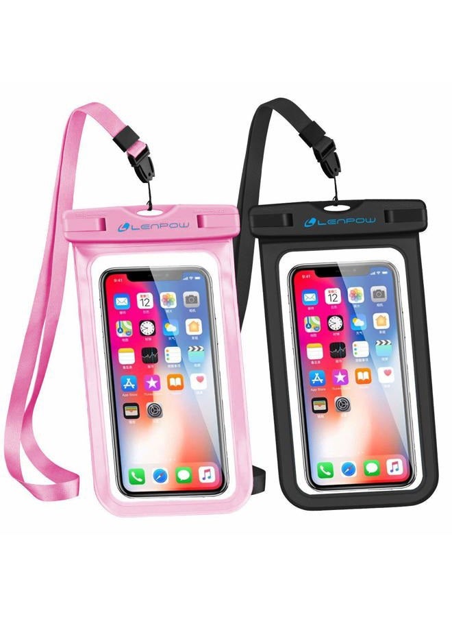 GLBSUNION LENPOW Universal Waterproof Case, IPX8 water proof phone Pouch Underwater Cellphone Dry Bag With Neck Strap for iPhone X 8 7 6 6s Plus 5s Samsung Galaxy S9 S8 Edge Note Google Pixel LG HTC Sony MOTO - Image 1