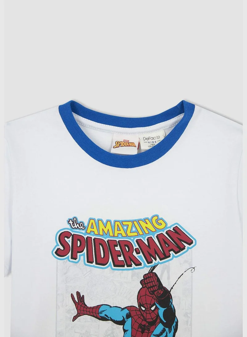 DeFacto Regular Fit Short Sleeve Spiderman Print Pyjama Set