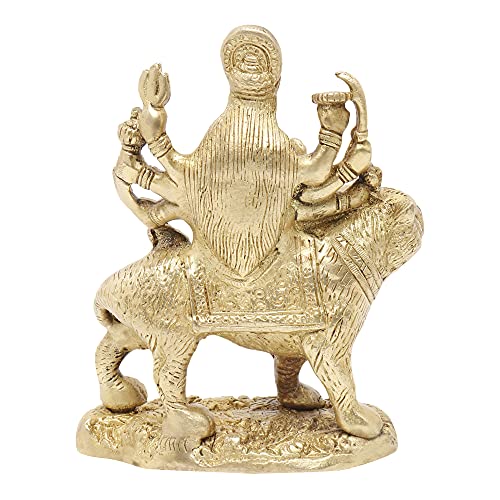 Pick End Now Brass Statue/Idol of Goddess Devi Durga Sherawali ShivShakti | LxBxH - 4x2x6 Inch, Weight - 850Gm - Image 4