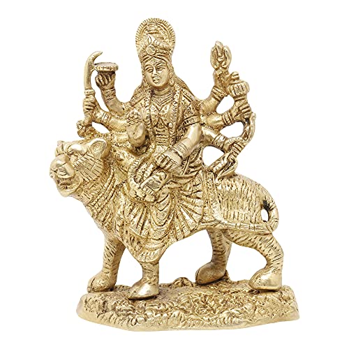 Pick End Now Brass Statue/Idol of Goddess Devi Durga Sherawali ShivShakti | LxBxH - 4x2x6 Inch, Weight - 850Gm - Image 2