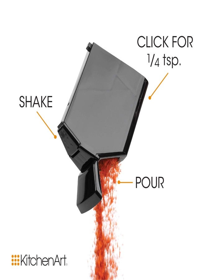 KitchenArt Kitchen Art Spice Rack Select-A-Spice Auto-Measure Carousel 12 Compartments Black 8.75 x 8.75 x 6 inches - Image 4