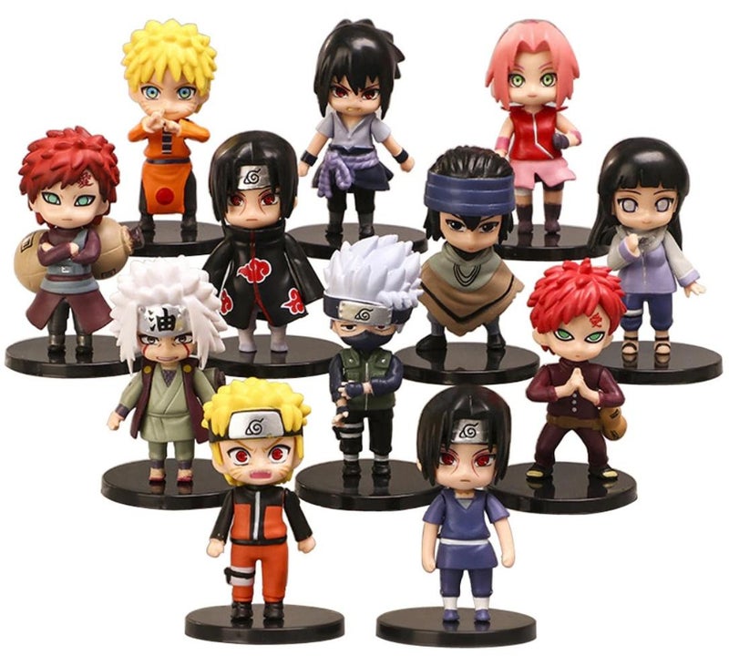 MileMelo 12-Piece Toys Dolls Anime Naruto Kakashi Gaara Anime Figure Figures Set - Image 1