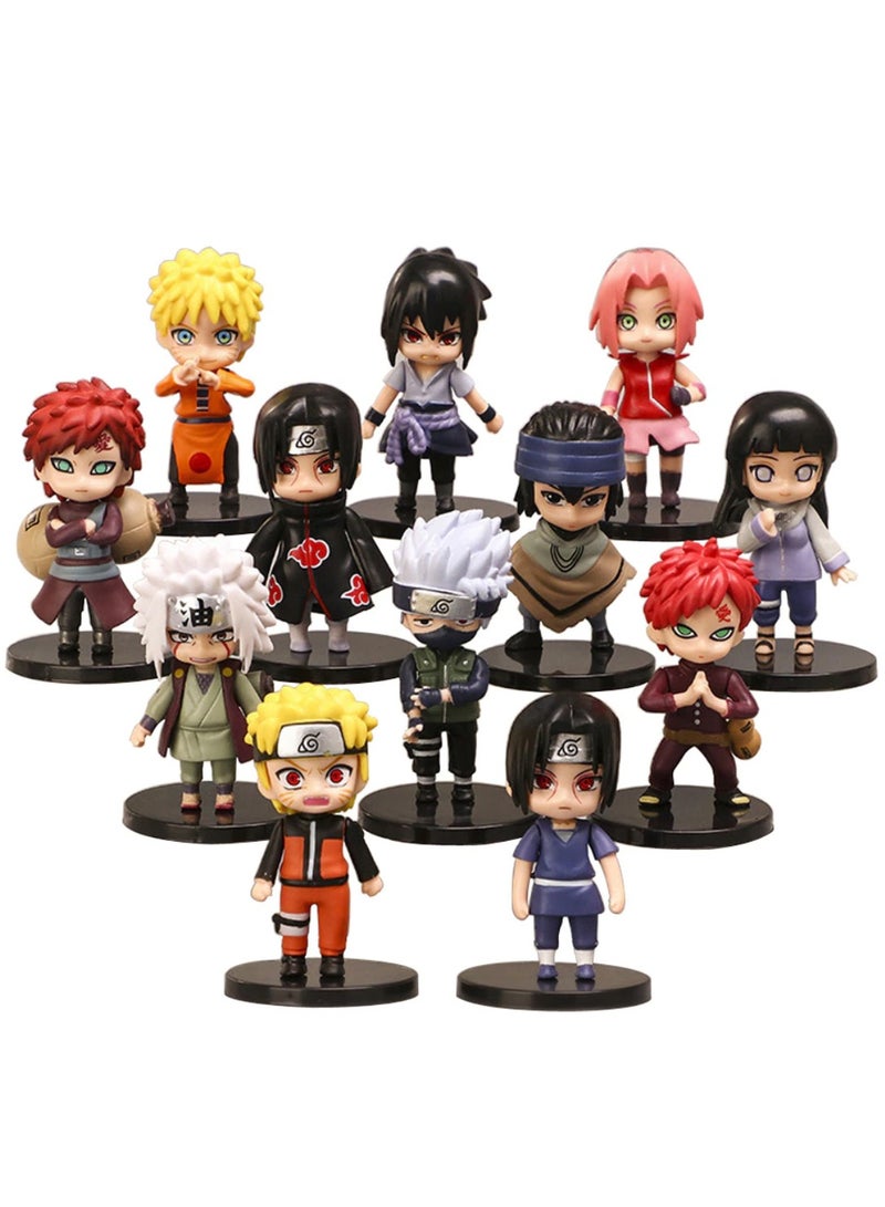 MileMelo 12-Piece Toys Dolls Anime Naruto Kakashi Gaara Anime Figure Figures Set - Image 1