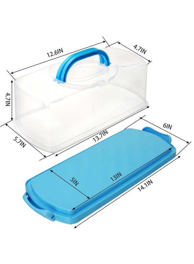 Cedilis 3 Pack Portable Bread Box with Clear Lid, Plastic Loaf Cakes Storage Container with Handle, Rectangular Bread Keeper for Storing Banana Bread, Pumpkin Bread and Quick Breads, 3 Color - Image 2
