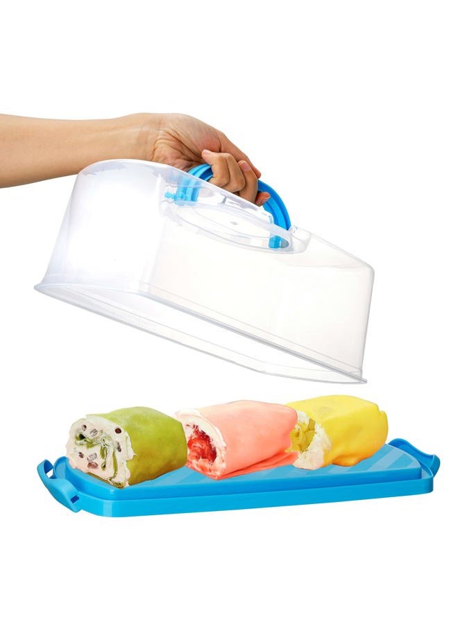 Cedilis 3 Pack Portable Bread Box with Clear Lid, Plastic Loaf Cakes Storage Container with Handle, Rectangular Bread Keeper for Storing Banana Bread, Pumpkin Bread and Quick Breads, 3 Color - Image 3