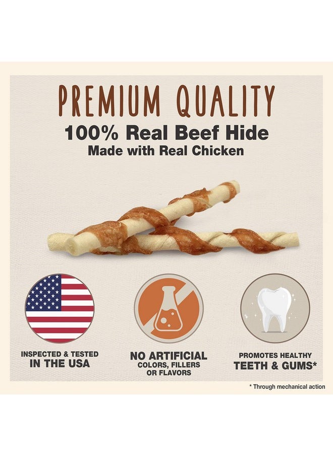 Cadet Gourmet Beef Hide Twist Chew Sticks, Long Lasting & Natural Chew Treats For Dogs, Inspected & Tested In Usa, Chicken Flavor (50 Count)  - Image 2