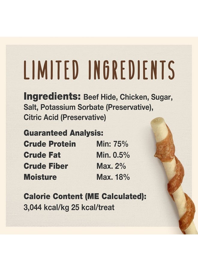 Cadet Gourmet Beef Hide Twist Chew Sticks, Long Lasting & Natural Chew Treats For Dogs, Inspected & Tested In Usa, Chicken Flavor (50 Count)  - Image 3