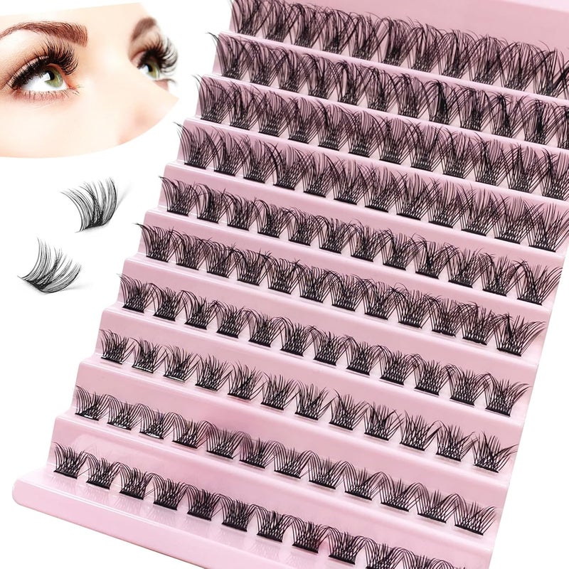 CNMTCCO Lash Clusters 120Pcs DIY lash Extenisons 816MM D Curl Fluffy Individual Natural Wispy Lashes Reusable Eyelash Extension at Home Naturally