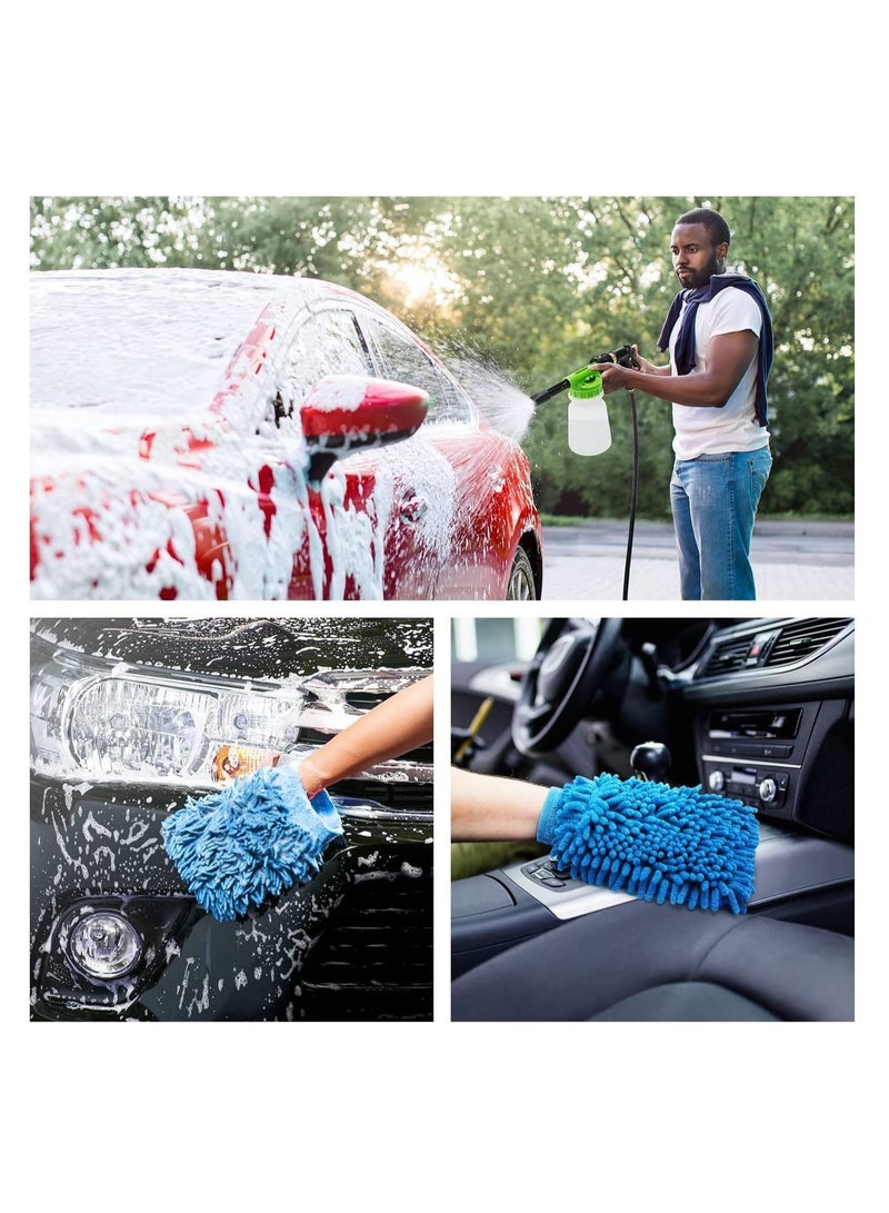 Excefore Car Wash Foam Gun, Soap Sprayer with 3/8" Brass Connector & Washing Mitts, Dual Filtration, 6 Levels of Concentration, Quick Connect to Most Garden Hose Cannon for Hose, Adjustment Ratio Dial(Green) - Image 5