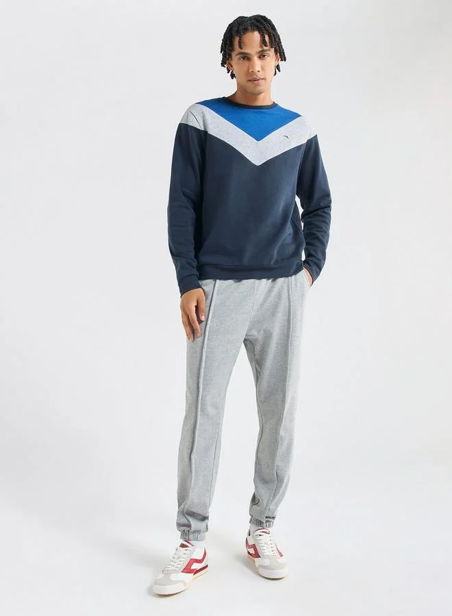 سبلاش فيڤ سويت شيرت بقوالب ملونة وياقة ضيقة وأكمام طويلة