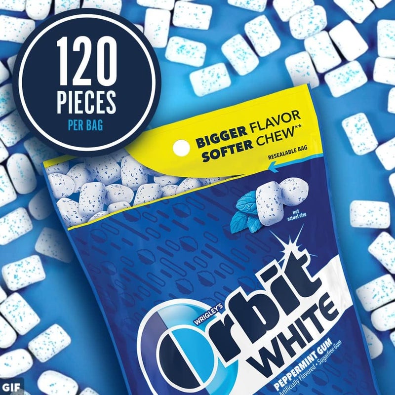 Orbit White Peppermint Sugar Free Gum - 8 Pack - Image 5