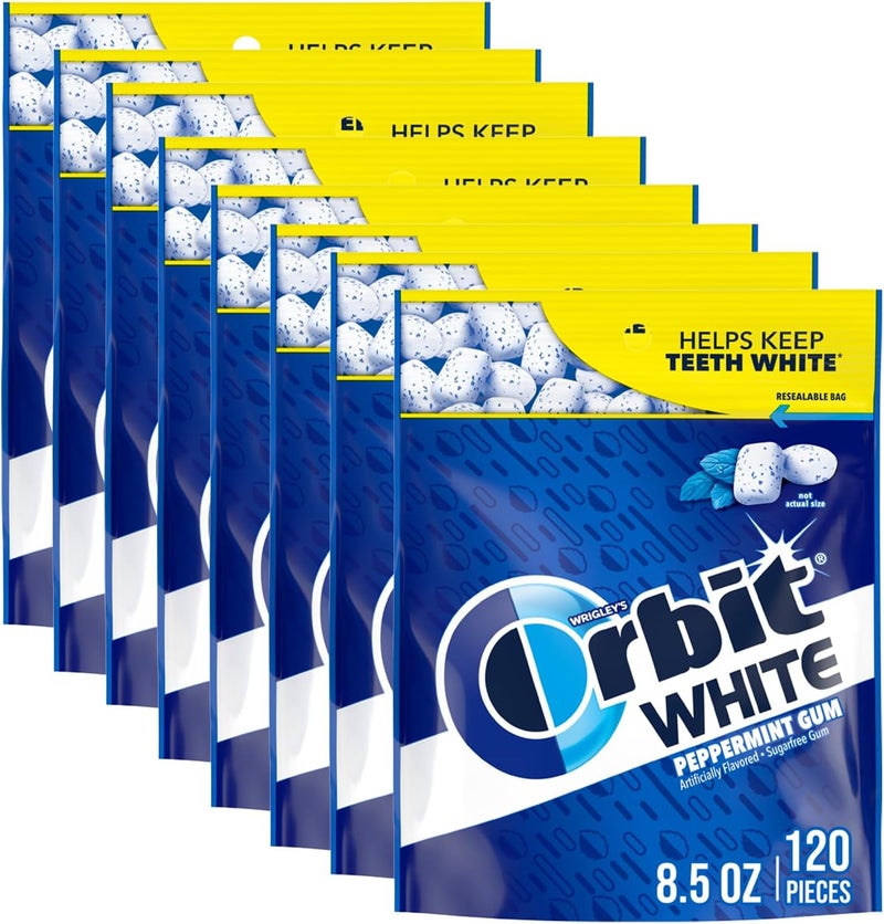Orbit White Peppermint Sugar Free Gum - 8 Pack - Image 1