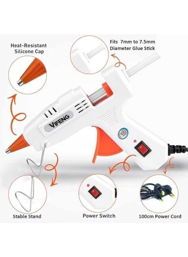 yIFeNG 60W Hot Melt Glue Gun with Glue Stick | Fast Heating High Temperature Electric Glue Gun for DIY Crafts, Wood, Plastic, Fabric, Paper, Home Repairs & School Projects - Image 3