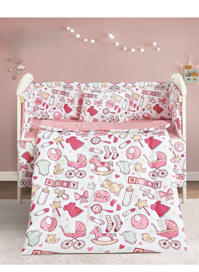 مفرش حواجز سرير اطفال  5 قطع صيفي سرير مقاس 70*130سم