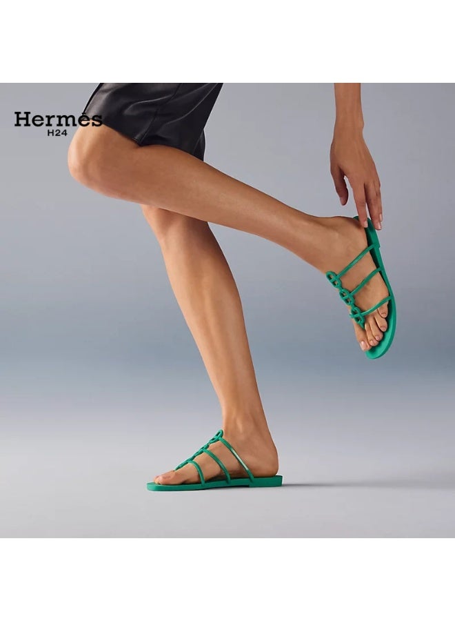 Hermes H24 صندل هيرميس H24 ميكونوس للنساء، بتفاصيل سلسلة، صيفي، أخضر التورمالين - Image 5