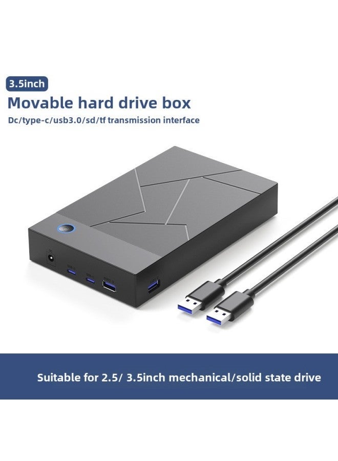 External 3.5 Inch Mobile Hard Disk Box Notebook Desktop SATA Universal USB3.0 Multi-function Box-Color:3.5inch Diamond Multifunctional Drive - Image 1
