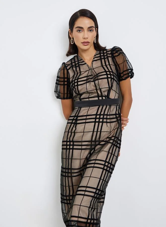 ستايلي فستان ميدي ضيق أورجانزا