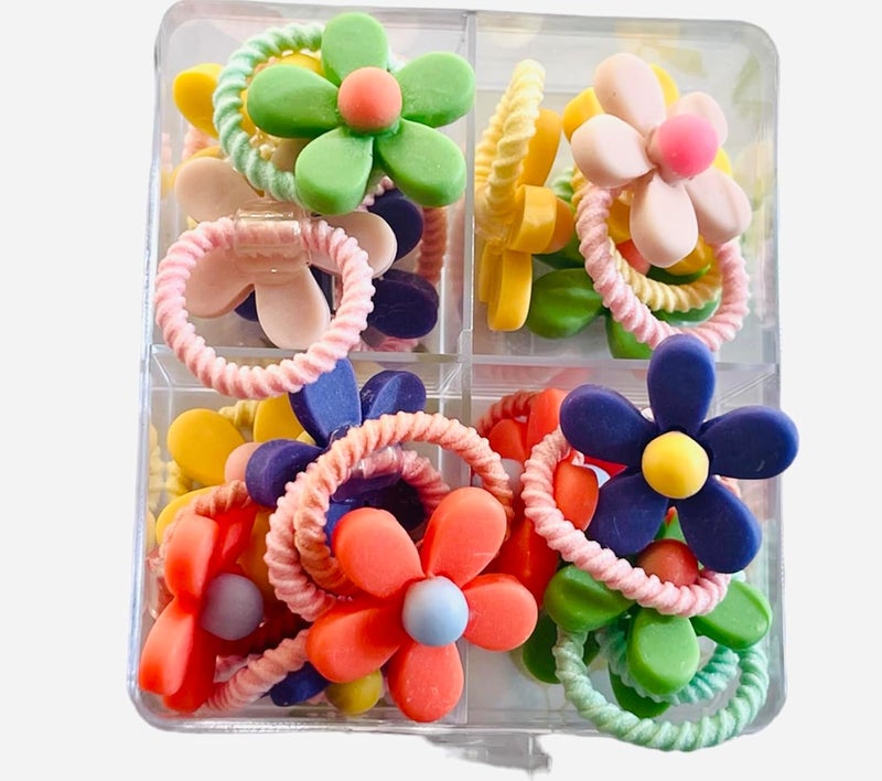 Generic Beauty Queen 20Pcs Baby Hair Ties for GirlsCute Small Hair Ties for Thin Hair10 Pairs Ponytail Holders Elastic Hair Rubber Bands Hair Accessories for baby girls infant toddler kidsStyle Flowers 
