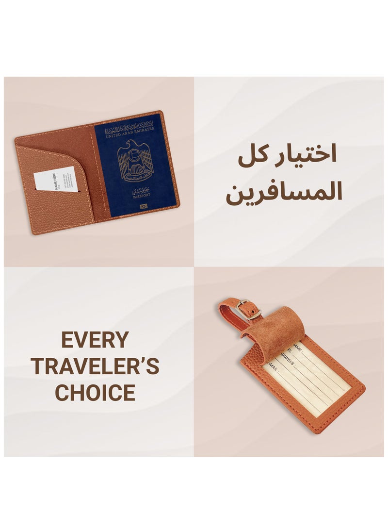 LeArt - Passport Cover and Luggage Tag Set (Caramel) - Image 1