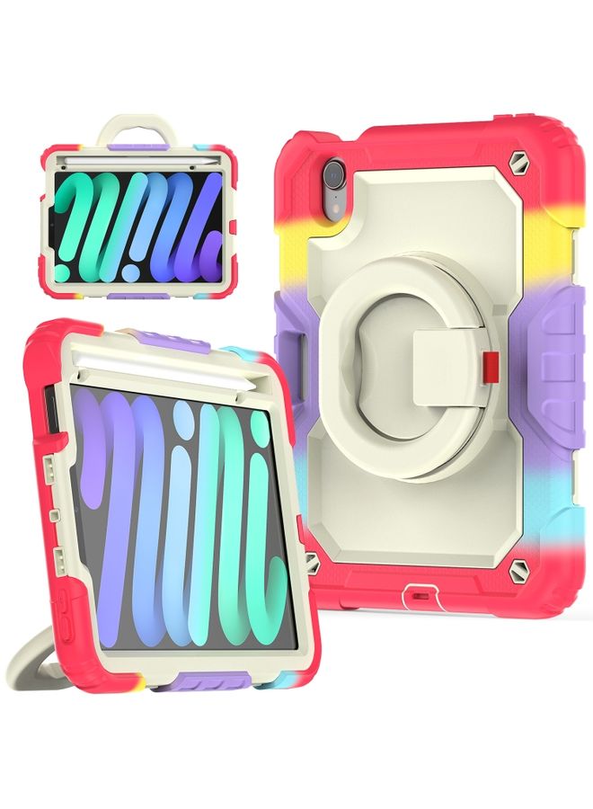 HuHa Case Cover For iPad mini 6 Bracelet Holder Silicone + PC Tablet Case Colorful Red 