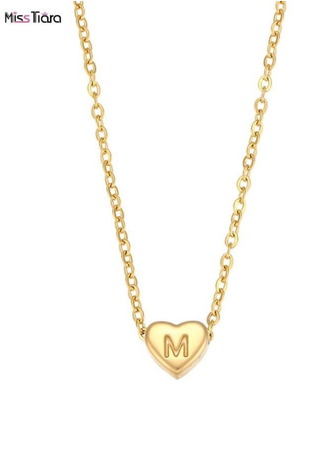MissTiara - M Letter Heart Shape Design Chain Pendant Necklace for Girl and Women - Image 1