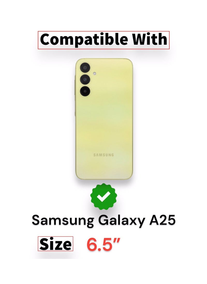 Generic - For Samsung Galaxy A25 Clear View Flip Case , Without Sensor , Standing Mirror Full Protection Cover Compatible With Samsung Galaxy A25 (6.5") (Black) - Image 1