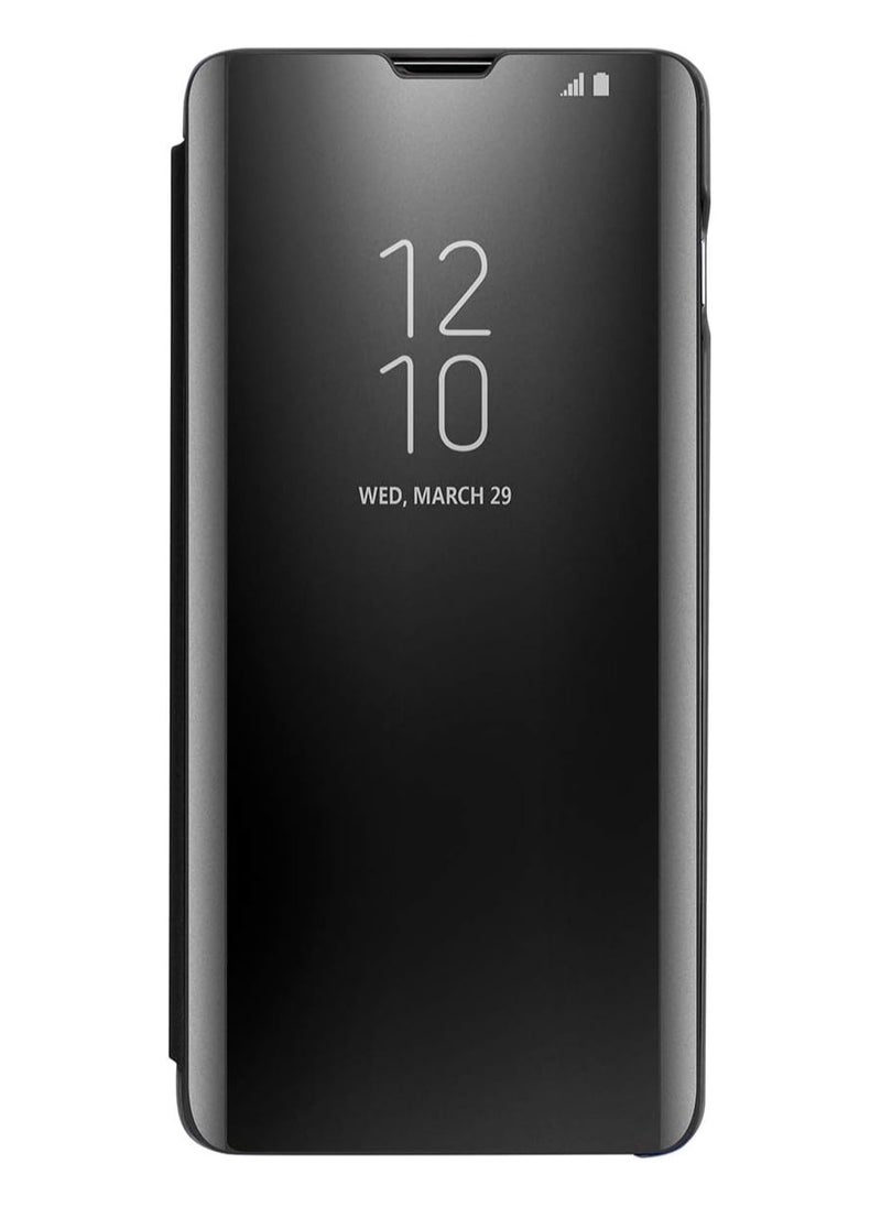 Generic - For Samsung Galaxy A25 Clear View Flip Case , Without Sensor , Standing Mirror Full Protection Cover Compatible With Samsung Galaxy A25 (6.5") (Black) - Image 1