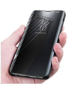 Generic For Samsung Galaxy A25 Clear View Flip Case , Without Sensor , Standing Mirror Full Protection Cover Compatible With Samsung Galaxy A25 (6.5") (Black)  - Image 2