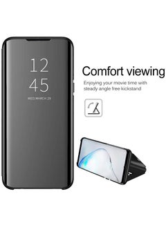 Generic For Samsung Galaxy A25 Clear View Flip Case , Without Sensor , Standing Mirror Full Protection Cover Compatible With Samsung Galaxy A25 (6.5") (Black)  - Image 4