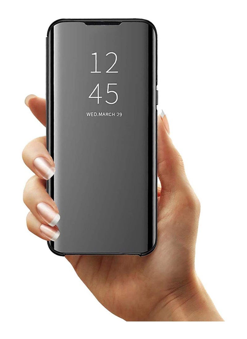 Generic - For Samsung Galaxy A25 Clear View Flip Case , Without Sensor , Standing Mirror Full Protection Cover Compatible With Samsung Galaxy A25 (6.5") (Black) - Image 1