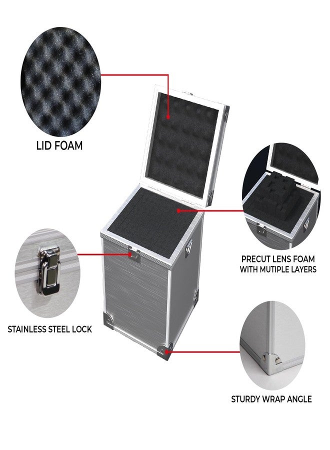 MOAAD Aluminium Storage Box, Portable Hard Flight Case Tool With Handle | Travel Transport Multi-Purpose Equipment Case (12in) - Image 2